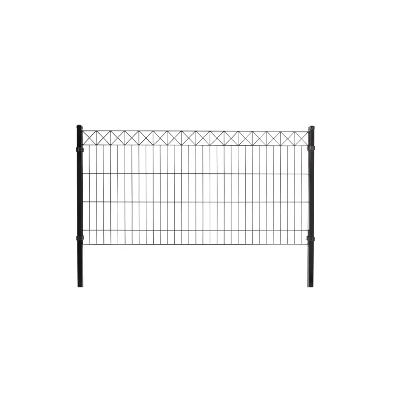Elegant sort panelhegn med "X"-dekoration - Hegnspakke 4 fag