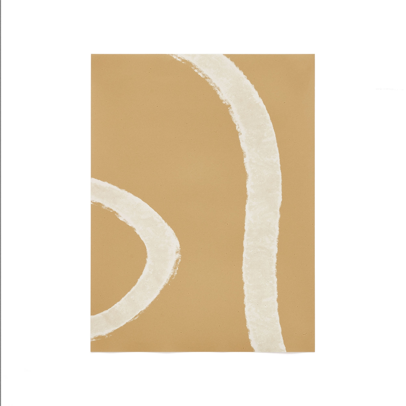 Moderne Abstrakt Papirprint i Sennepsgul 30x40 cm