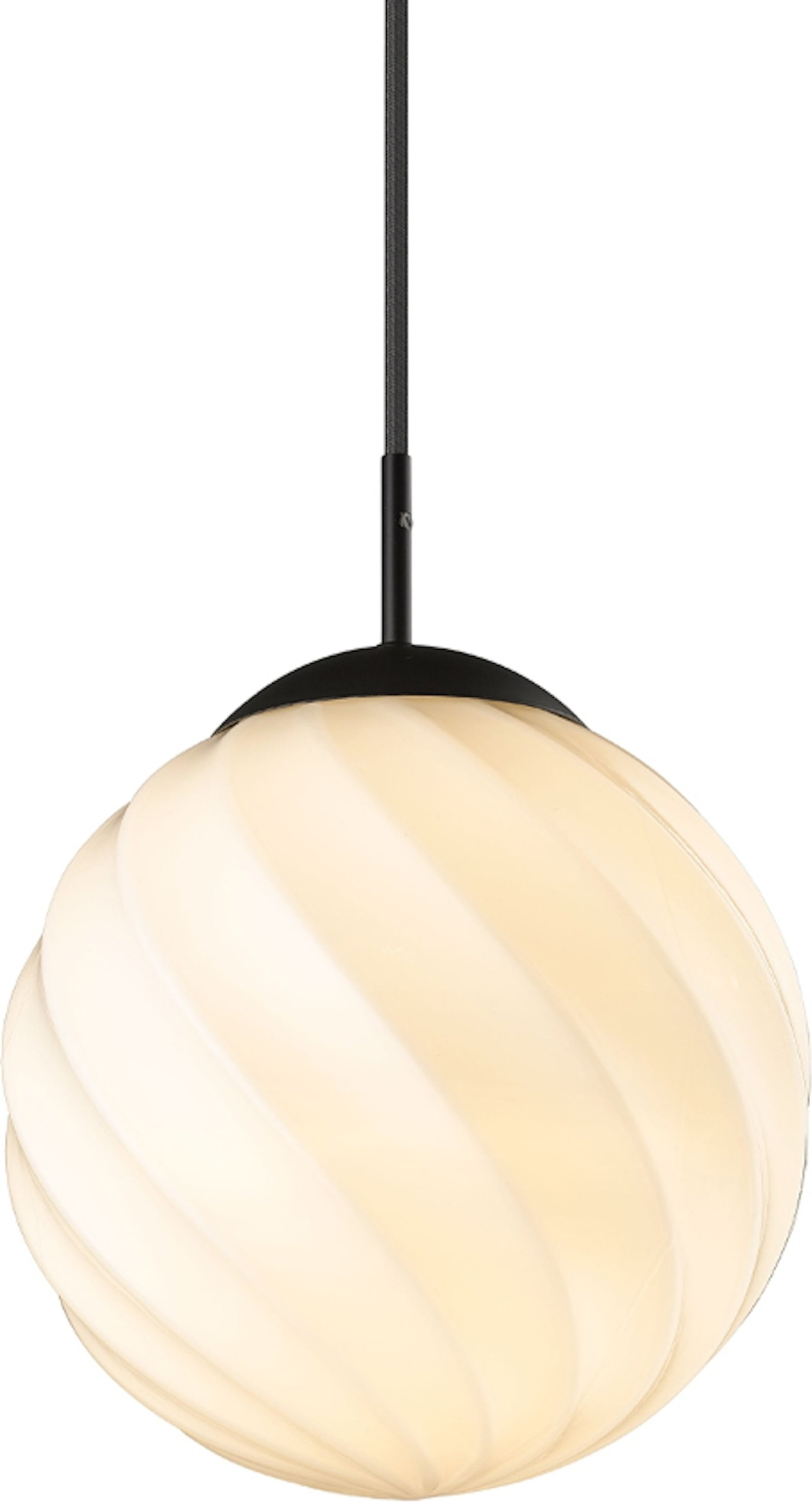 Elegant Pendel Lampe i Opal Sort Glas – Halo Design