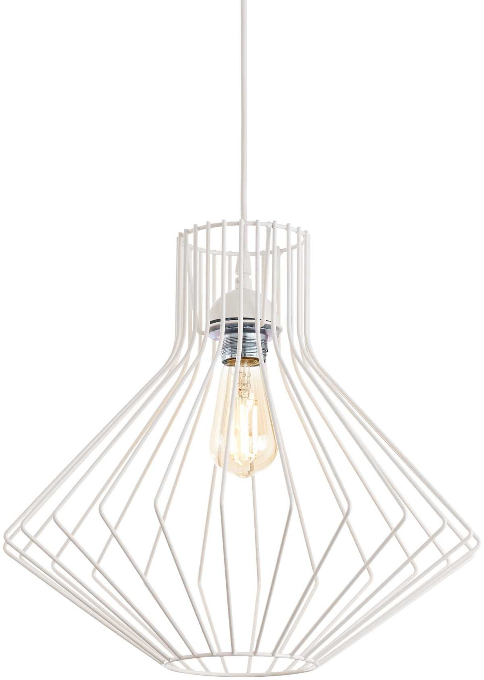 Justerbar Pendel Lampe i Hvid Metal fra Ideal Lux
