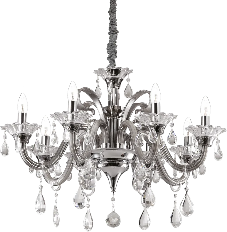 Justerbar Krom Pendel Lampe fra Ideal Lux - Ø78 cm