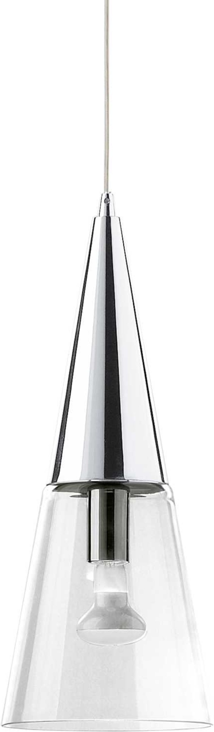 Pendel Lampe Ideal Lux Cono ø150 Mm Justerbar Højde Kromramme Håndblæst Glas