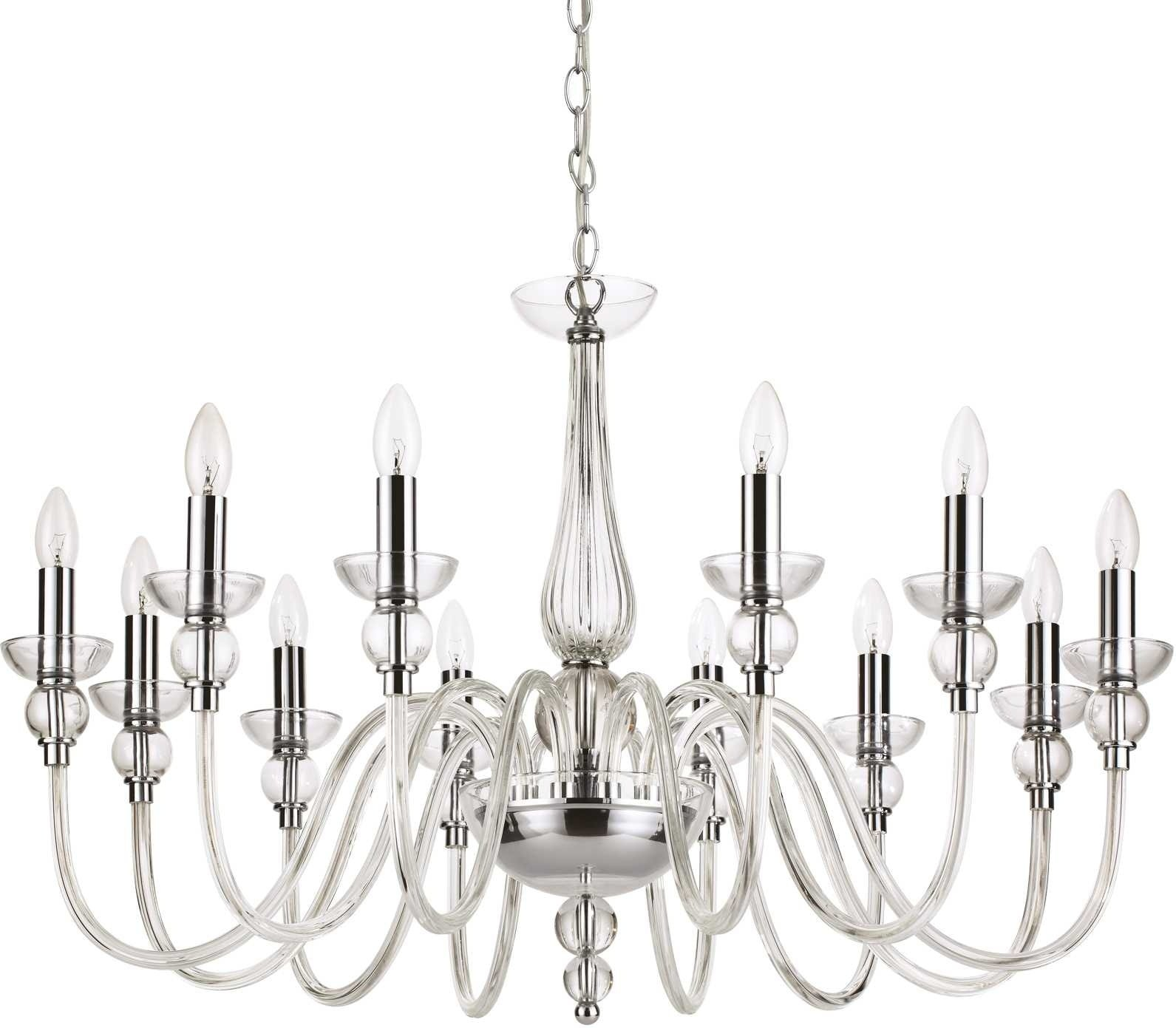 Elegant Pendel Lampe i Klart Glas og Krom - Tidløs Skønhed