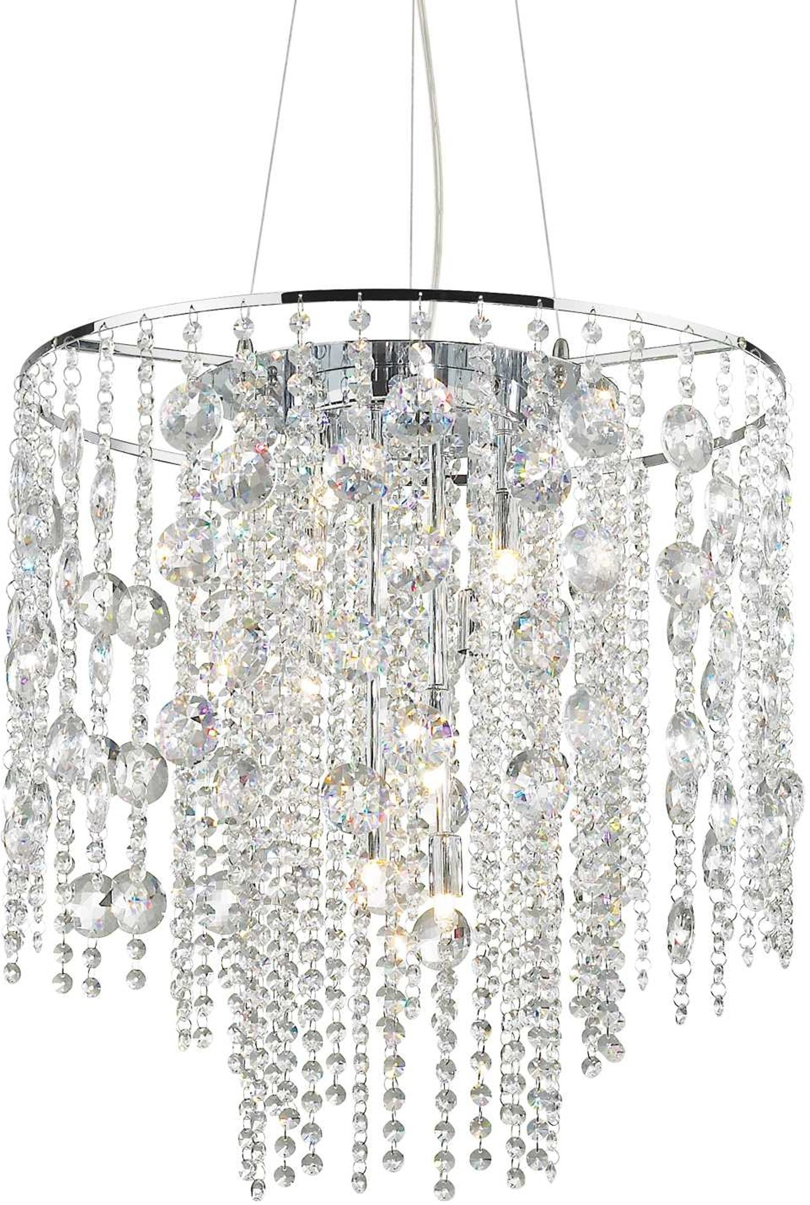 Justerbar Evasione Pendel Lampe i Krom & Krystal