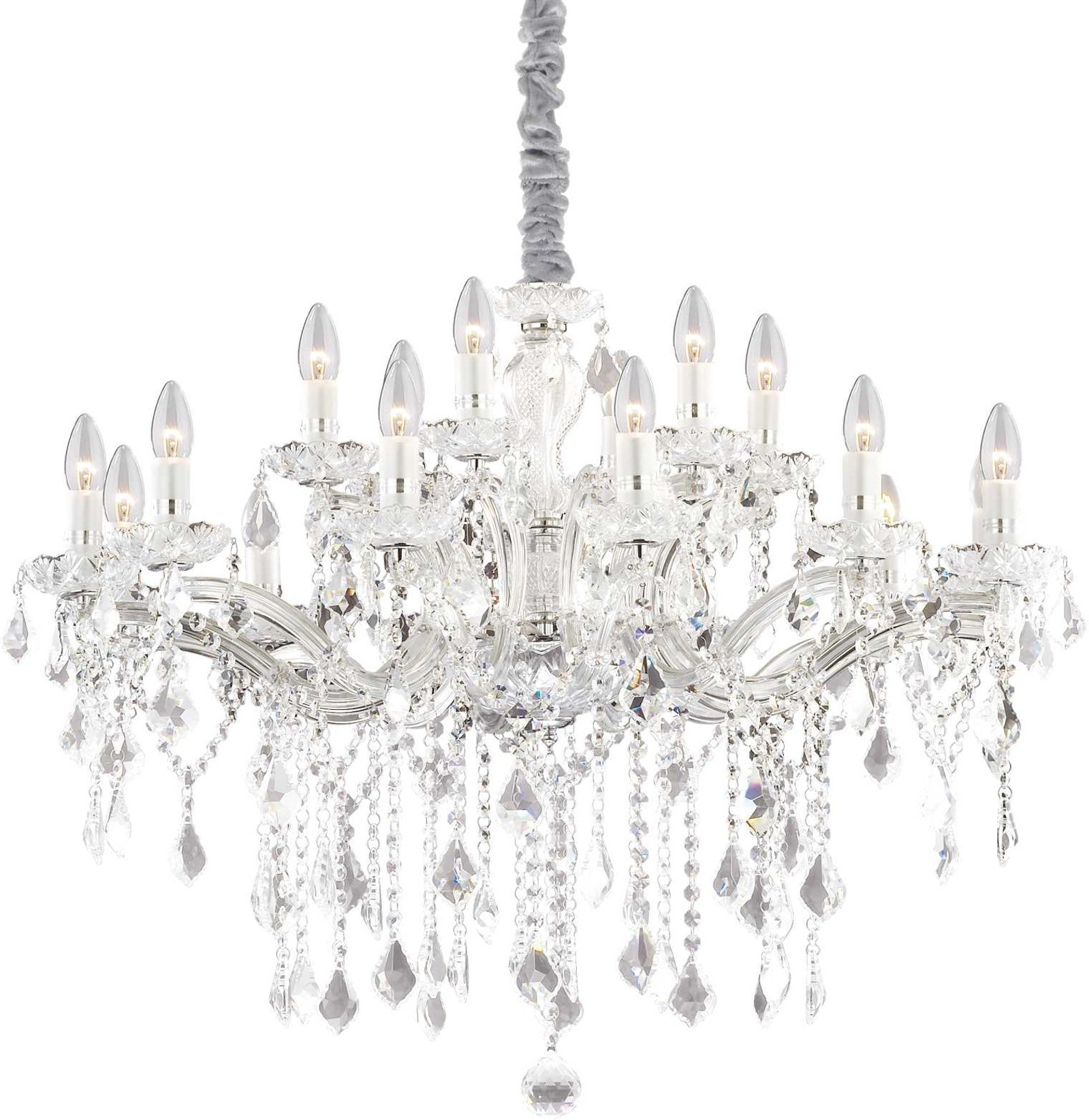 Elegant Pendel Lampe i Krystal og Krom fra Ideal Lux