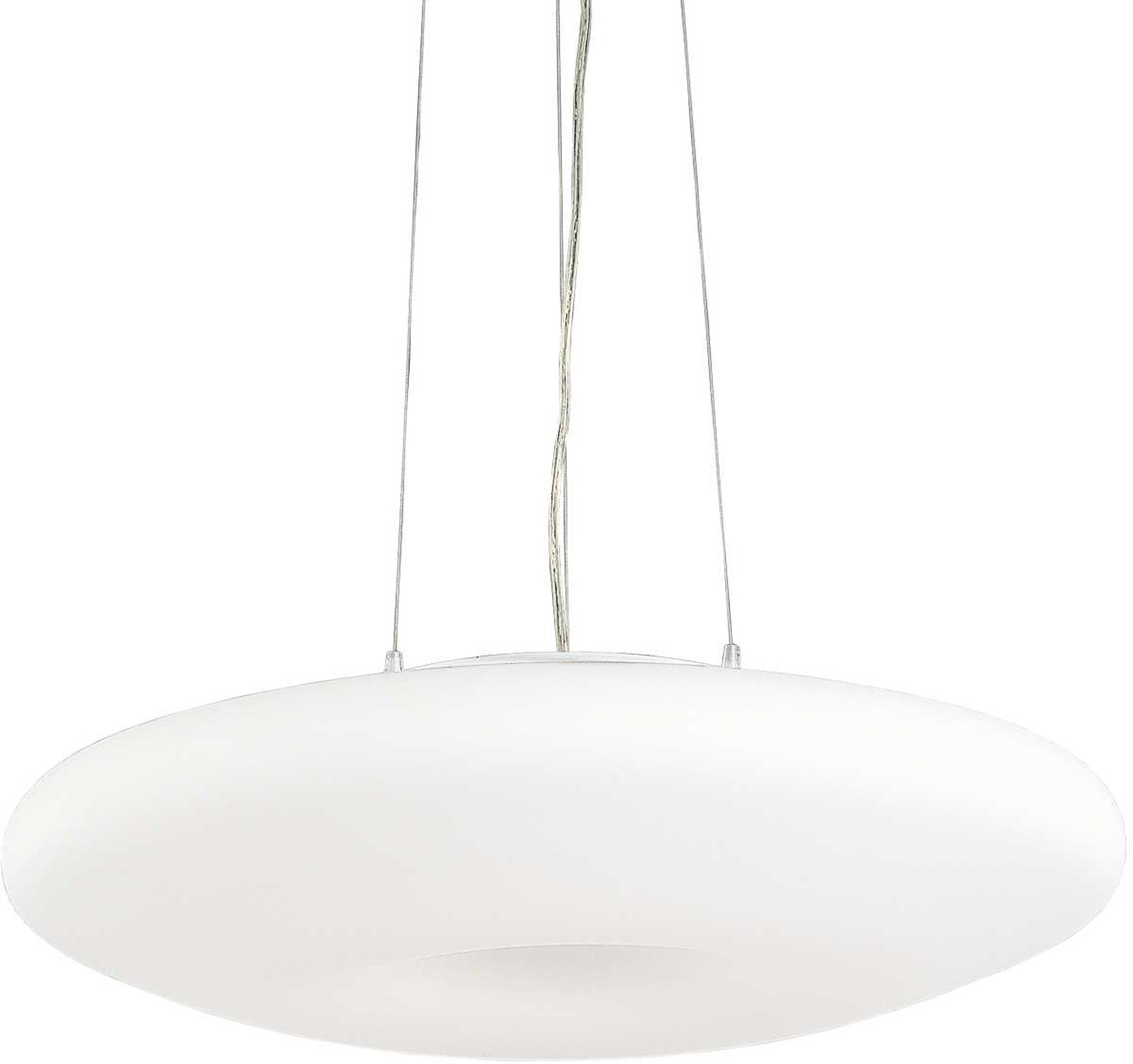 Pendel Lampe Ideal Lux Glory  -armet Hvid Krom ø60 Cm Justerbar Højde 26 235 Cm