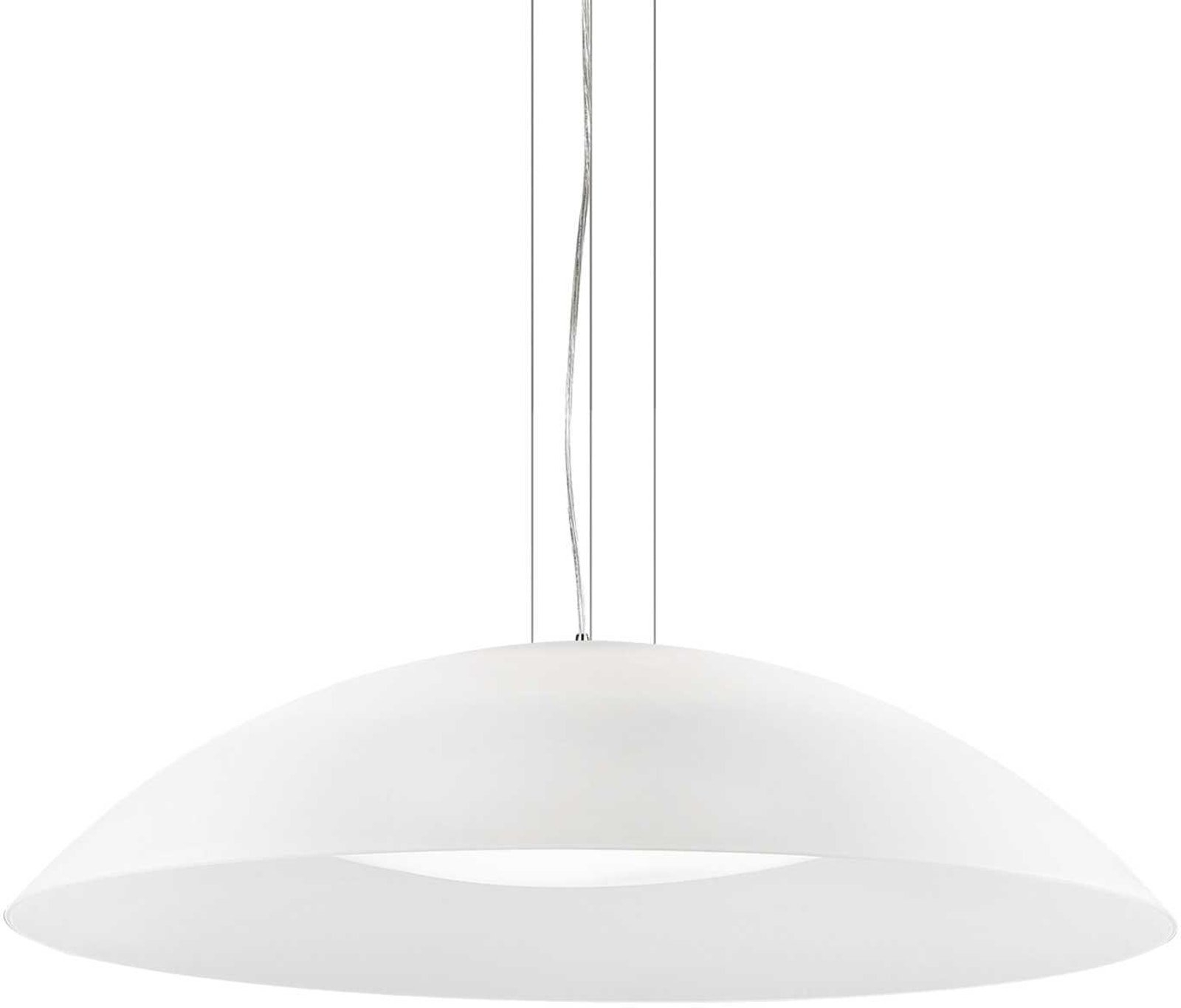Justerbar Pendel Lampe Ideal Lux Lena Hvid Krom Ø74 cm
