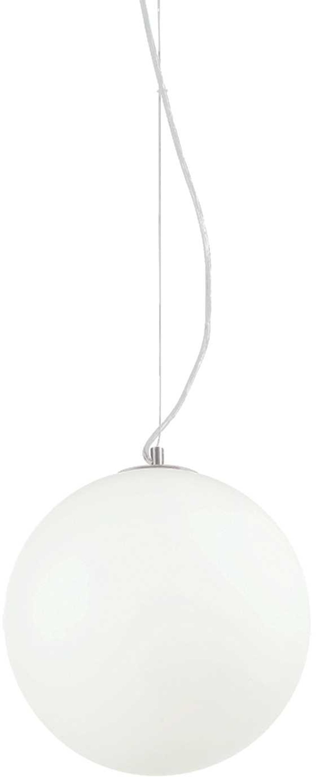 Pendel Lampe Ideal Lux Mapa Bianco ø30 Cm Hvid Glas Justerbar Højde 36-245 Cm E27