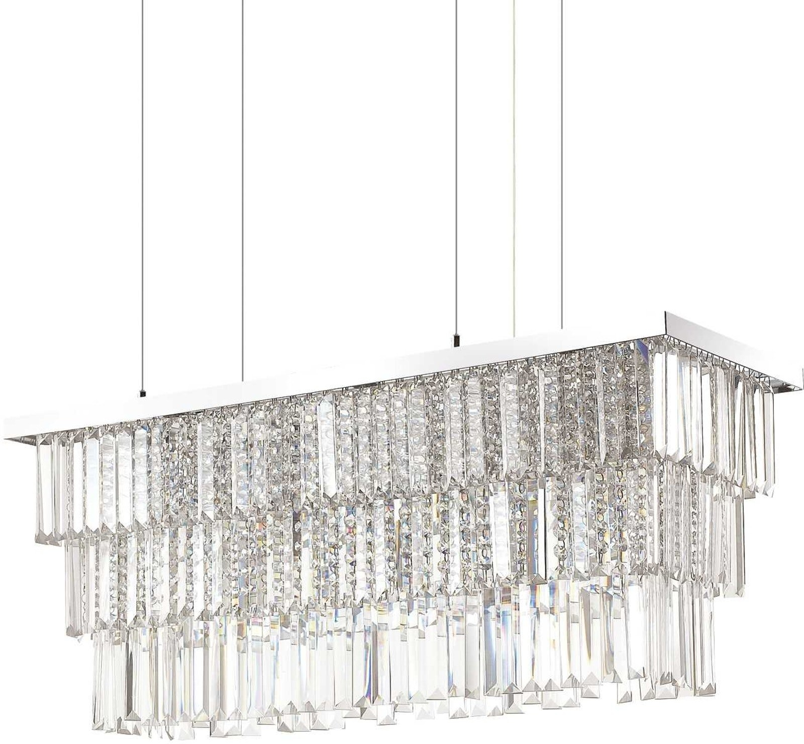 Elegant Krom Pendel Lampe med Krystalkæder - Ideal Lux