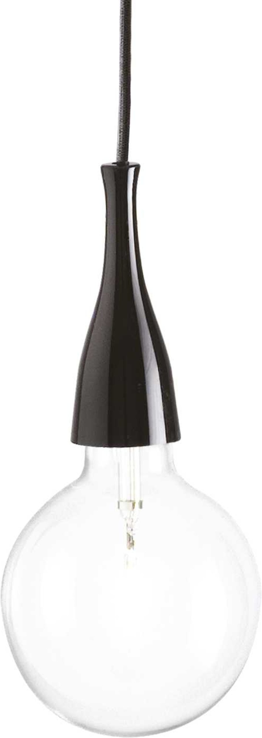 Pendel Lampe Ideal Lux Minimal Sort ø125   H35 242 Cm Inkl  E27 Pære