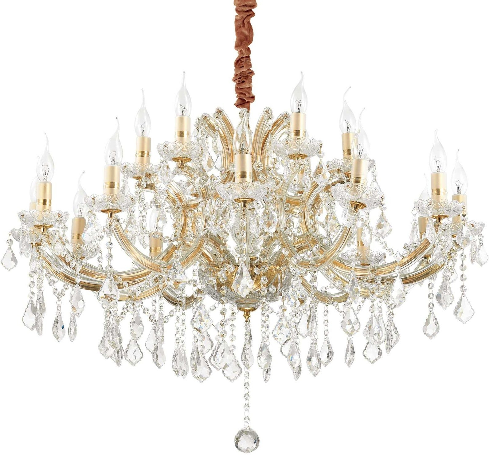 Pendel Lampe Ideal Lux Napoleon - Guldfinish & Justerbar Højde