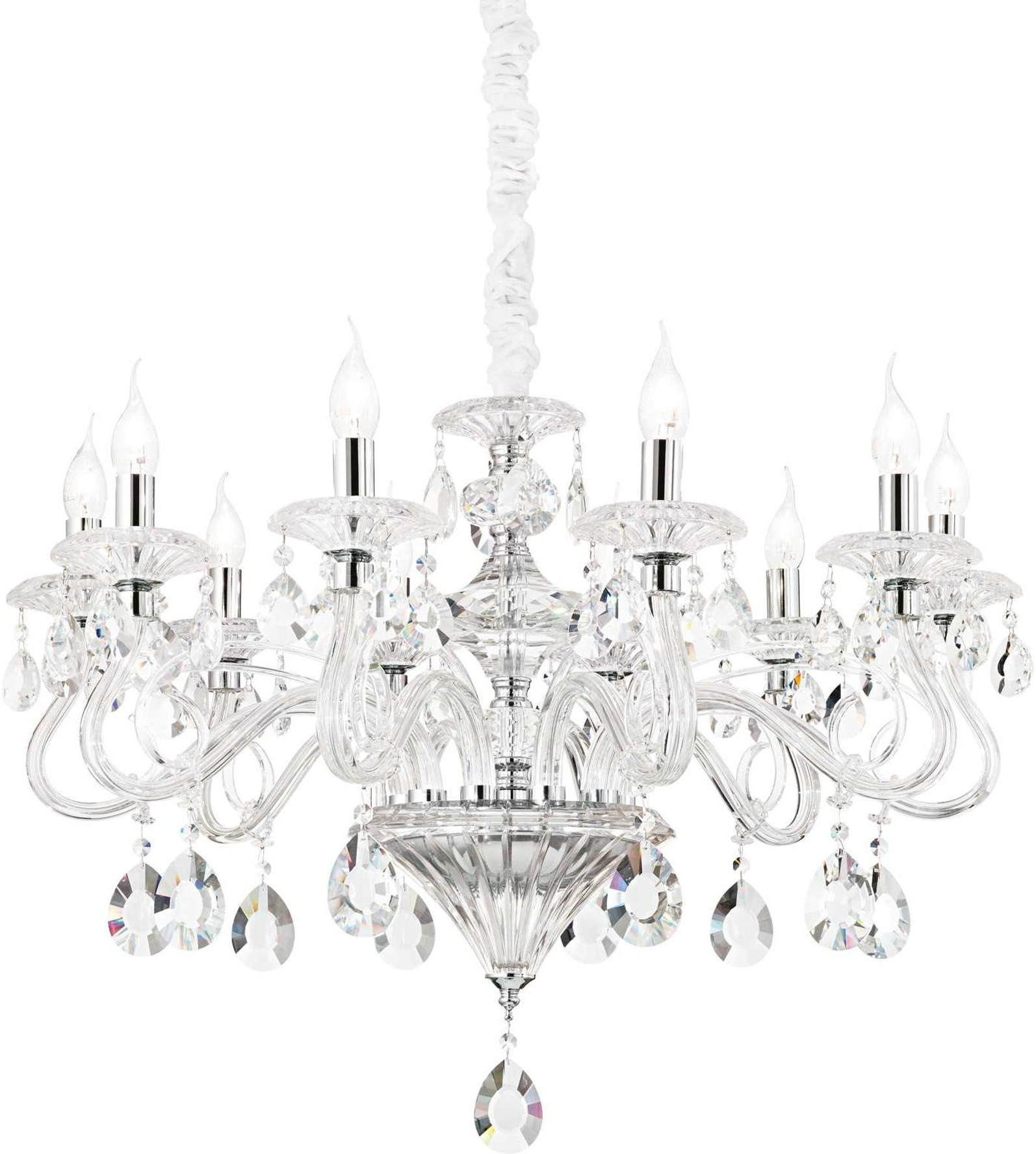Elegant Krystal Pendel Lampe i Krom – Ideal Lux Negresco