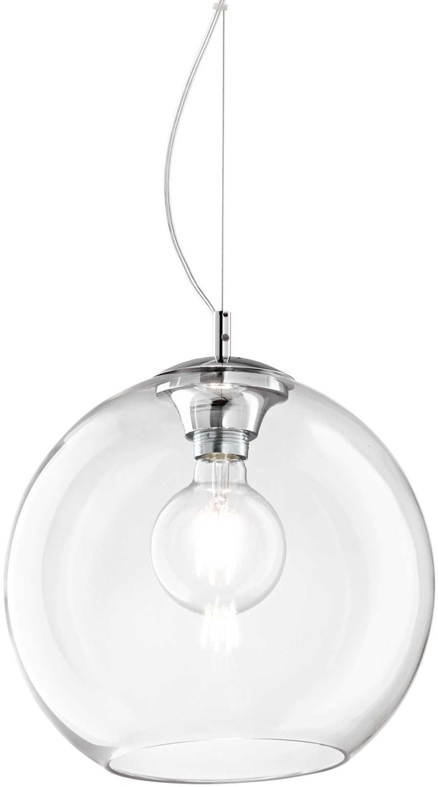 Elegant Nemo Pendel Lampe i Glas og Krom - Modern Belysning