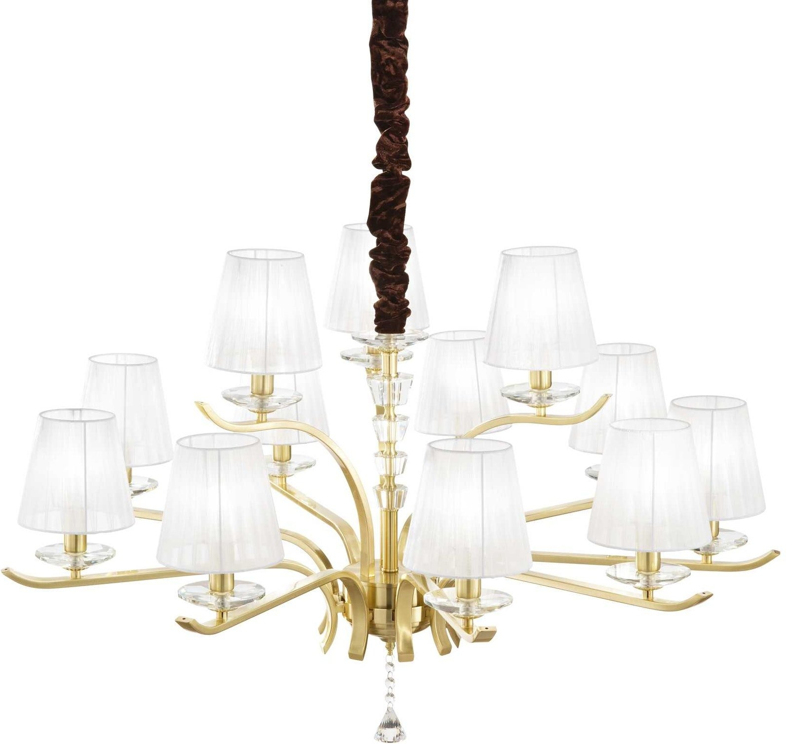 Elegant Messing Pendel Lampe fra Ideal Lux - 102 cm