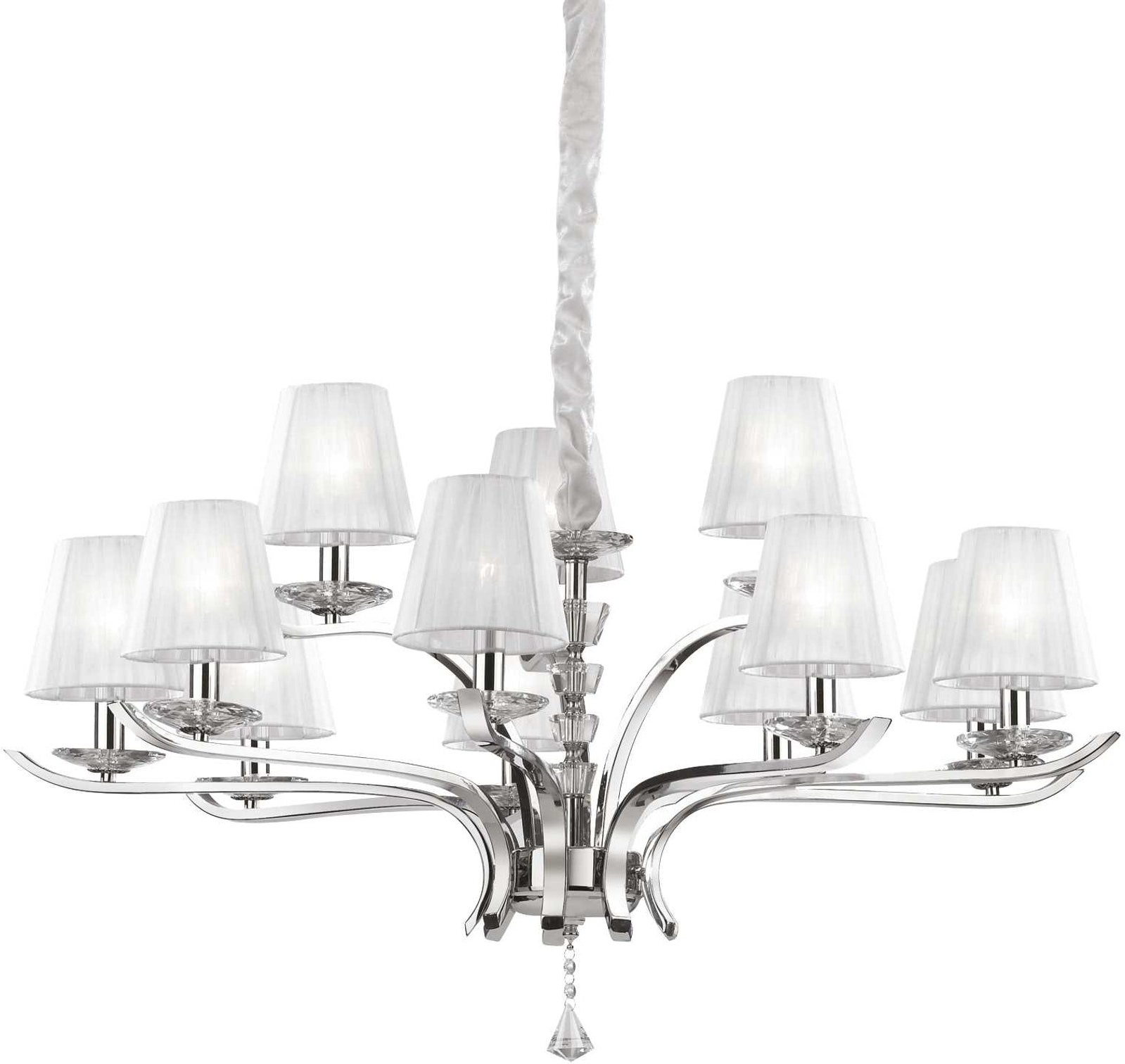 Justerbar Krom Hvid Pendel Lampe fra Ideal Lux - Elegance til Hjemmet