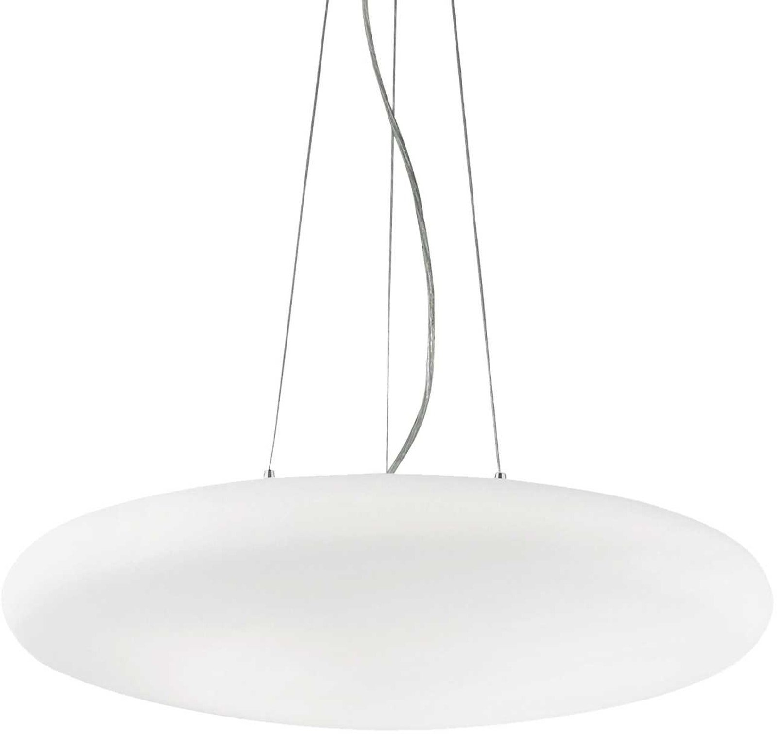 Pendel Lampe Ideal Lux Smarties Hvidblæst Glas ø600 Mm Justerbar Højde