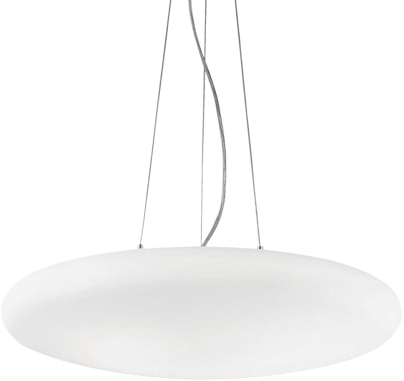 Pendel Lampe Ideal Lux Smarties ø500   H205-2295 Mm Hvidlakeret Metal   Hvidblæst Glas