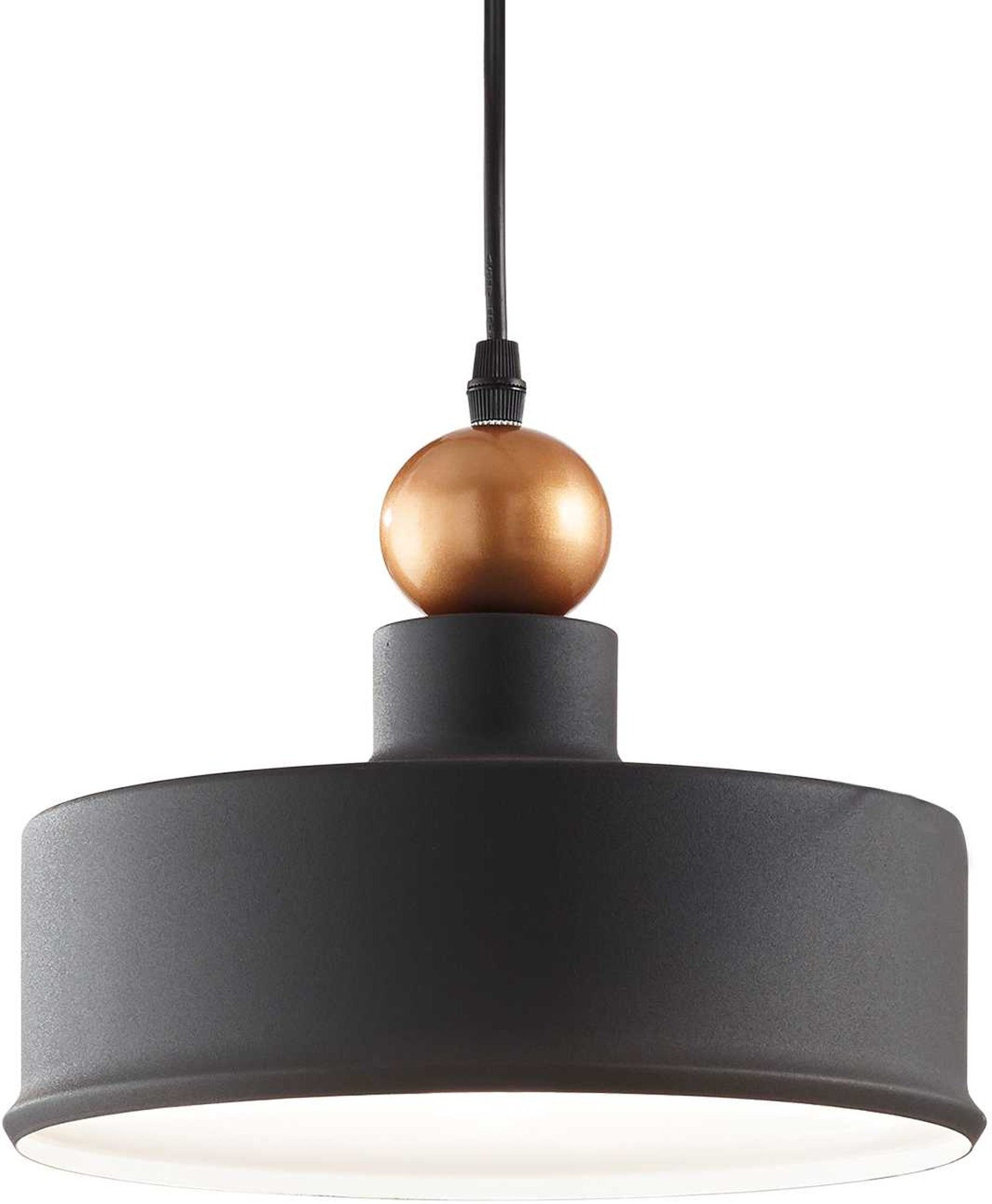 Pendel Lampe Ideal Lux Triade Grå Sort ø24   Cm Justérbar Højde 36-176 Cm