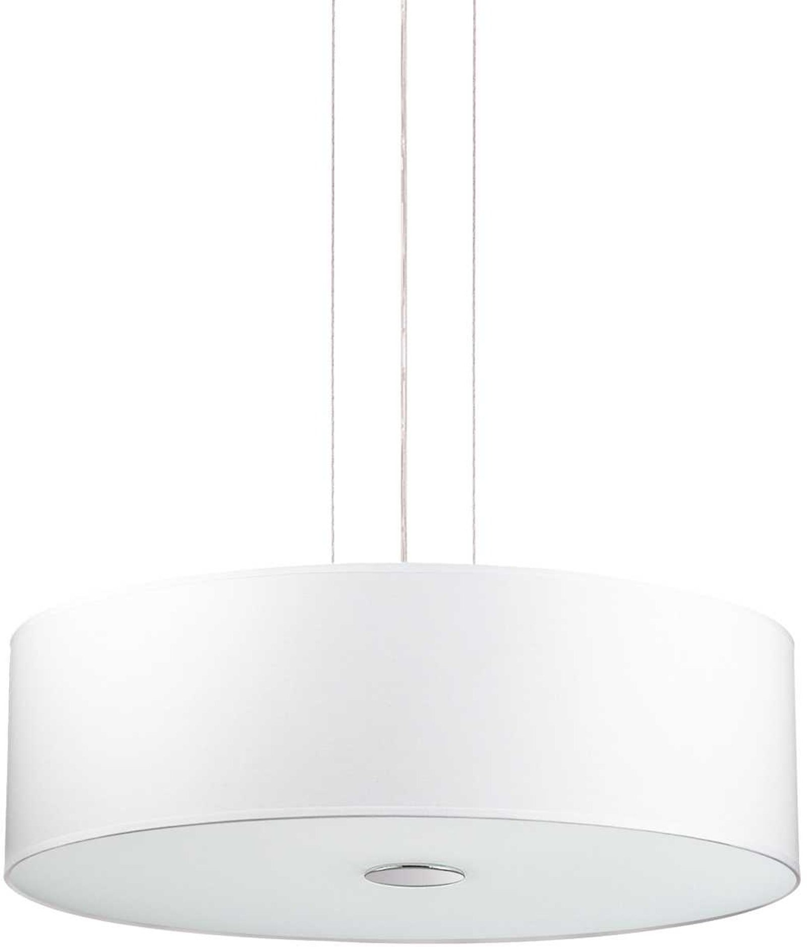 Elegant Woody Pendel Lampe i Hvid Glas og Krom