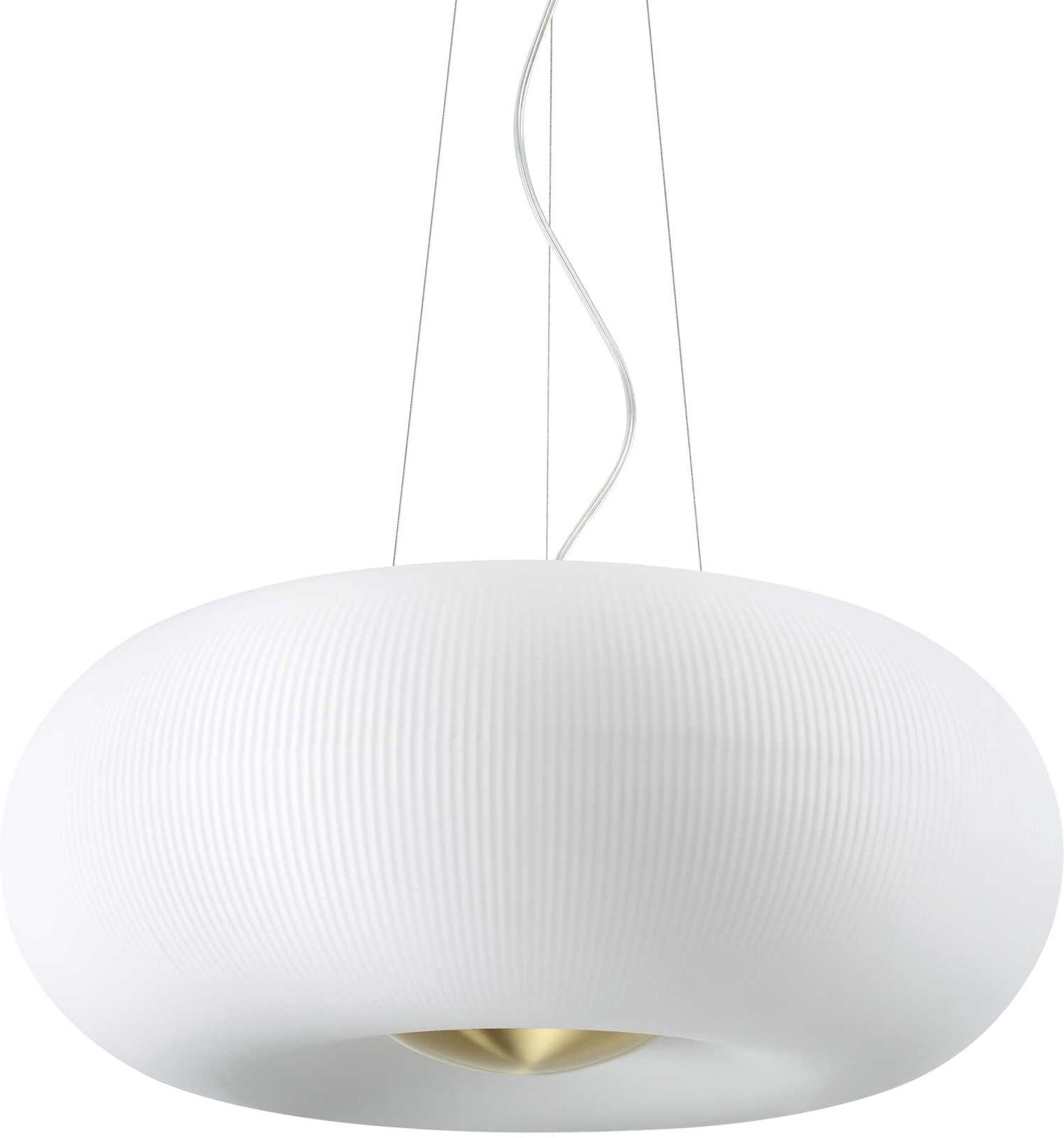 Pendel Loftlampe Ideal Lux Arizona ø52 Cm Justerbar Højde Hvid Messing Syreætsede Glas
