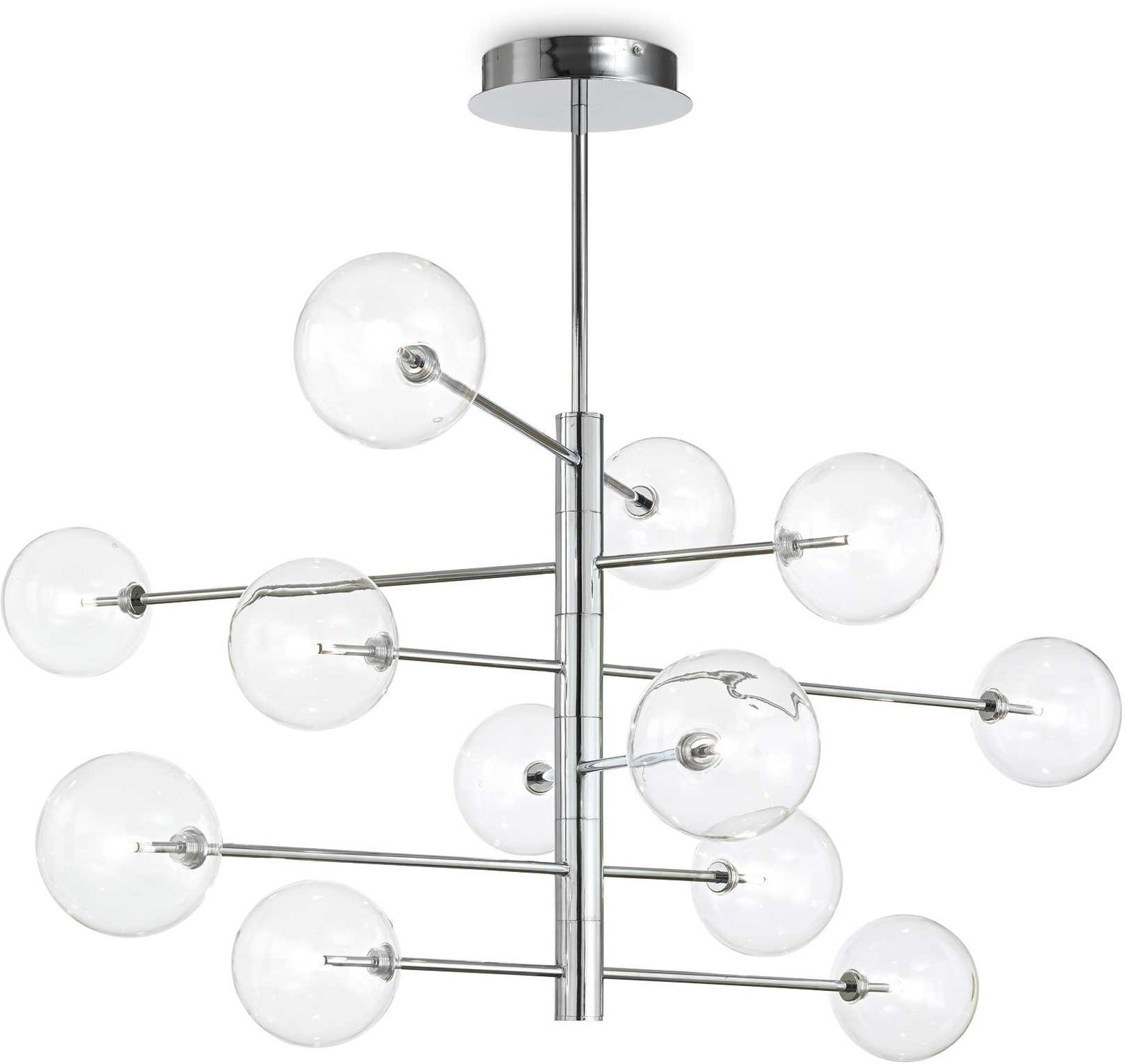 Elegant Krom Pendel Loftlampe fra Ideal Lux - 124 cm