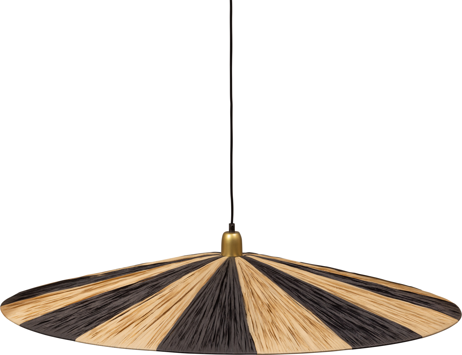 Pendel Loftslampe Woood Collection Loic ø95 Cm Raffia Metal Sort Natur