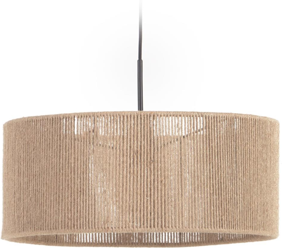 Pendellampe Crista Fra Kave Home Håndvævet Naturfibre ø47 Cm Rustik Kolonial Stil