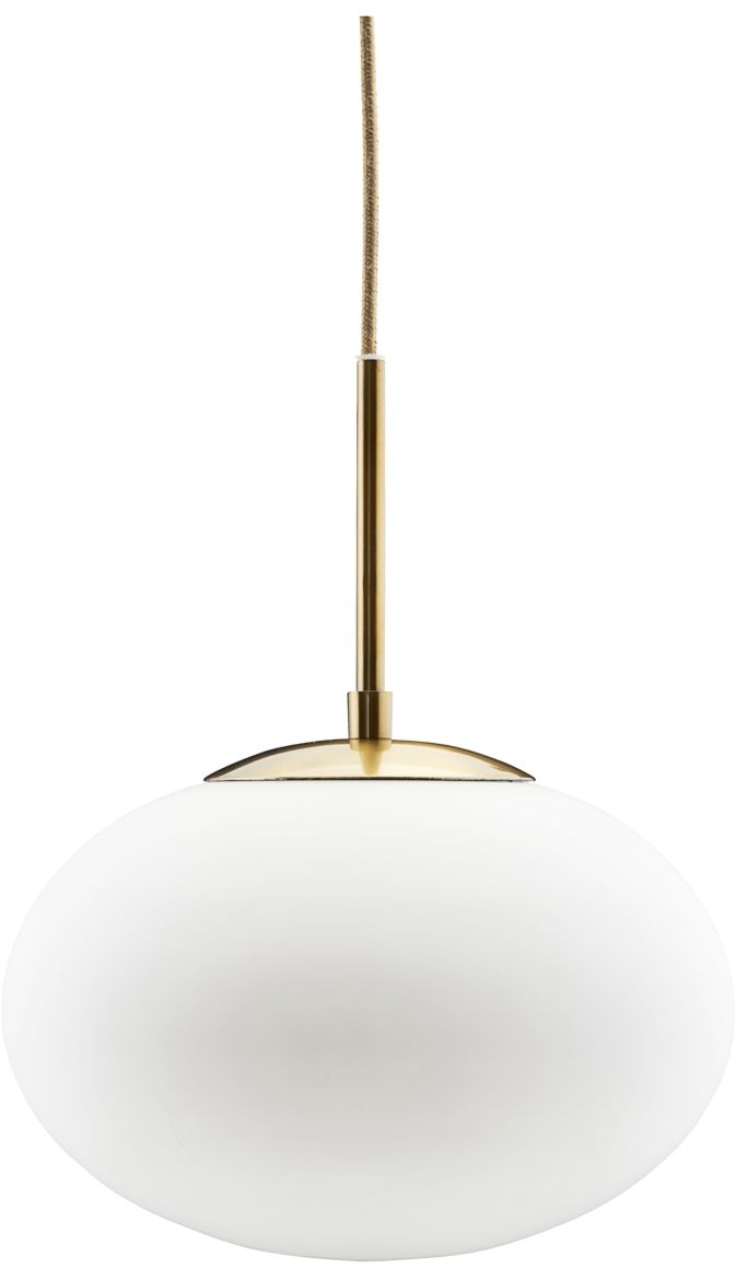 Pendellampe House Doctor Opal i Hvidt Glas og Messing