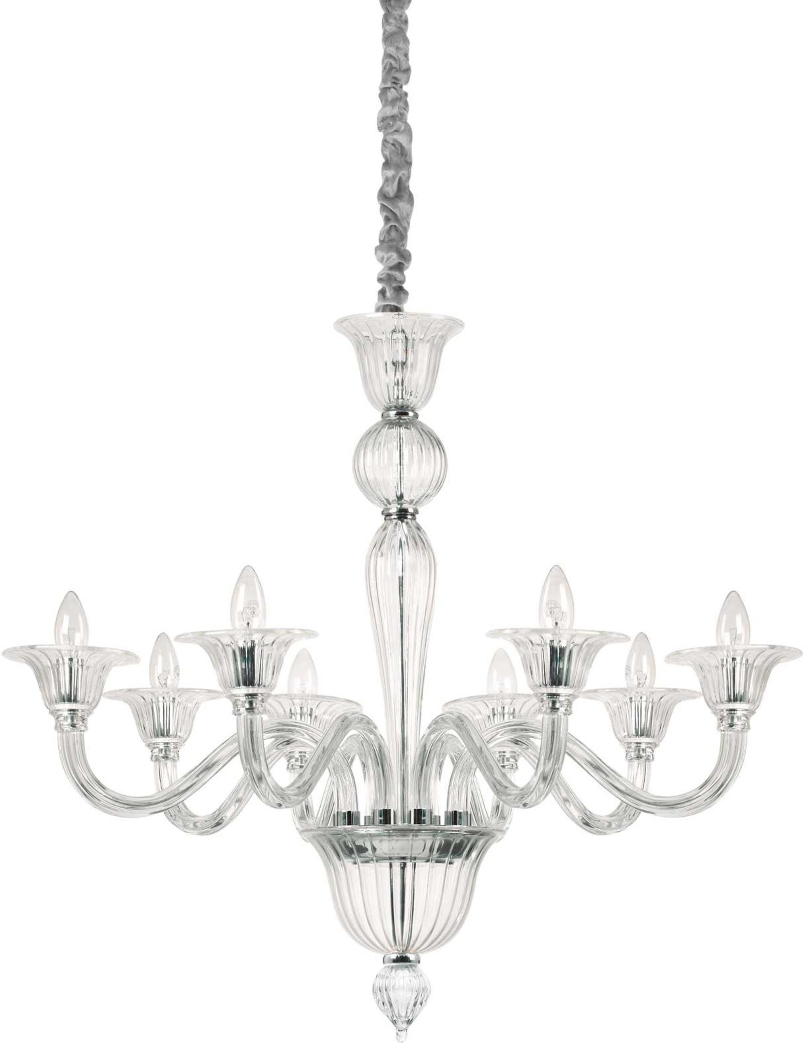 Pendellampe Brigitta 89 cm i Glas og Krom - Eksklusiv Design