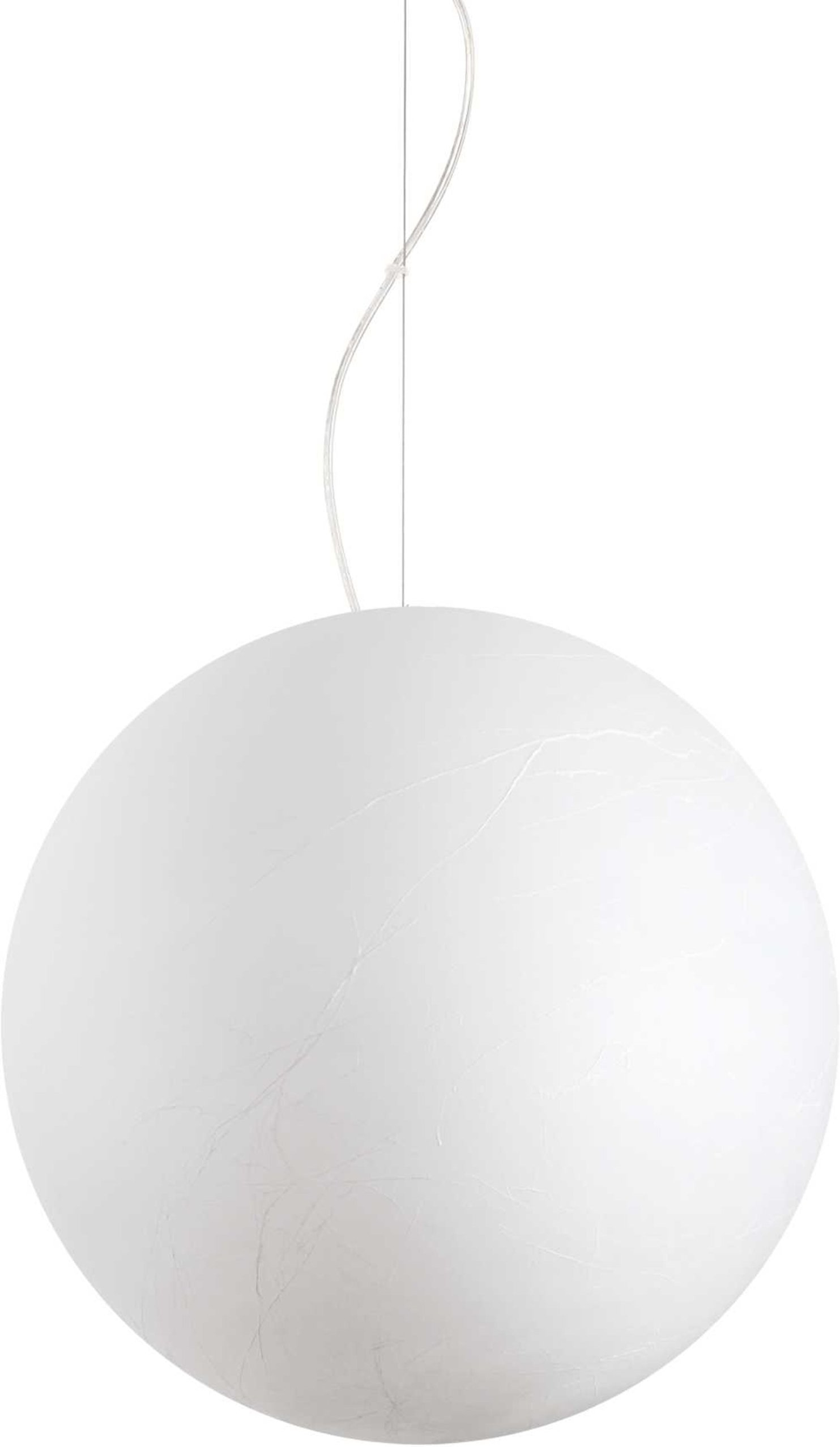 Pendellampe Ideal Lux Carta ø50 Cm Justerbar Højde 53-262 Cm Hvid