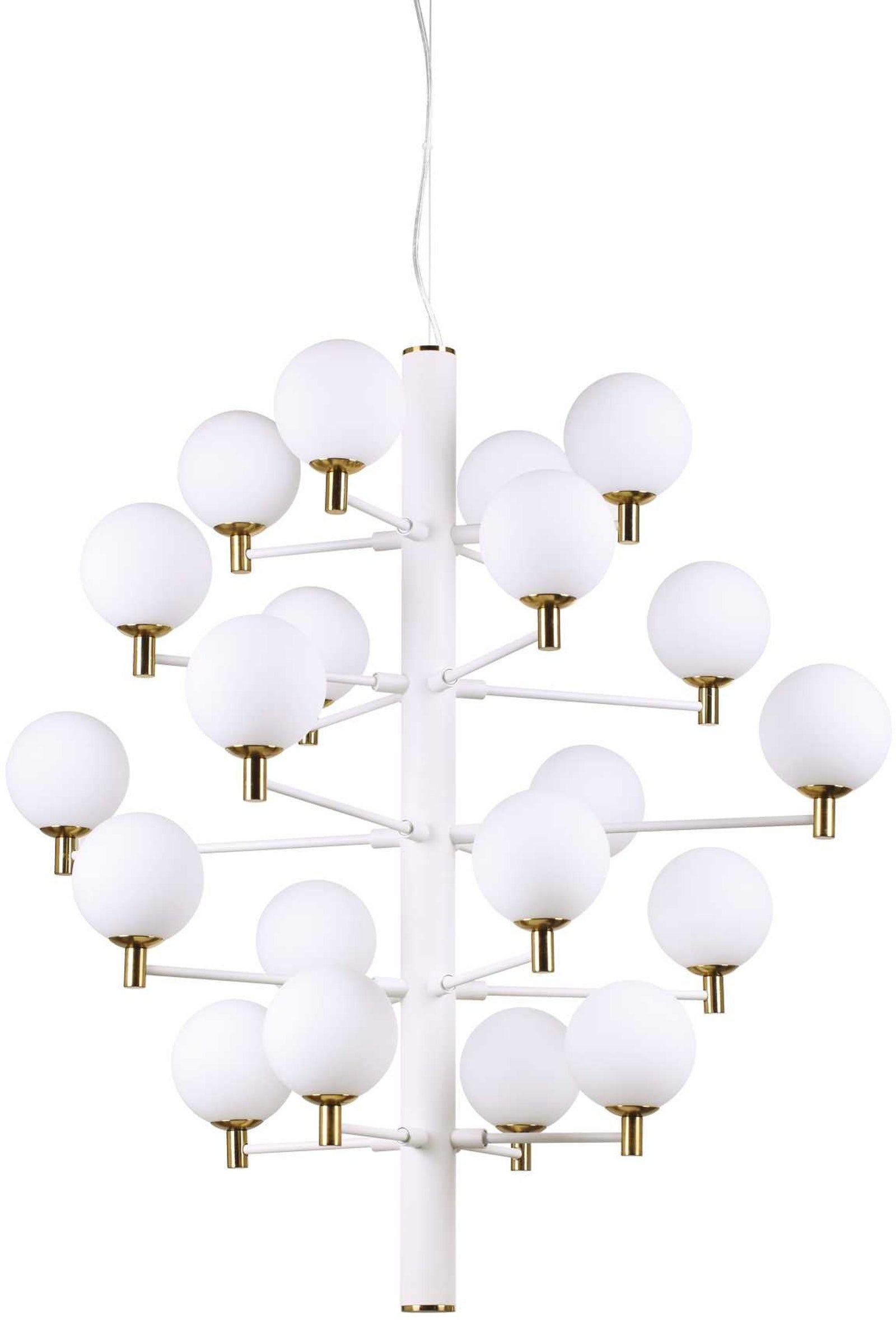 Pendellampe Ideal Lux Copernico – Mat Hvid & Messingdetaljer