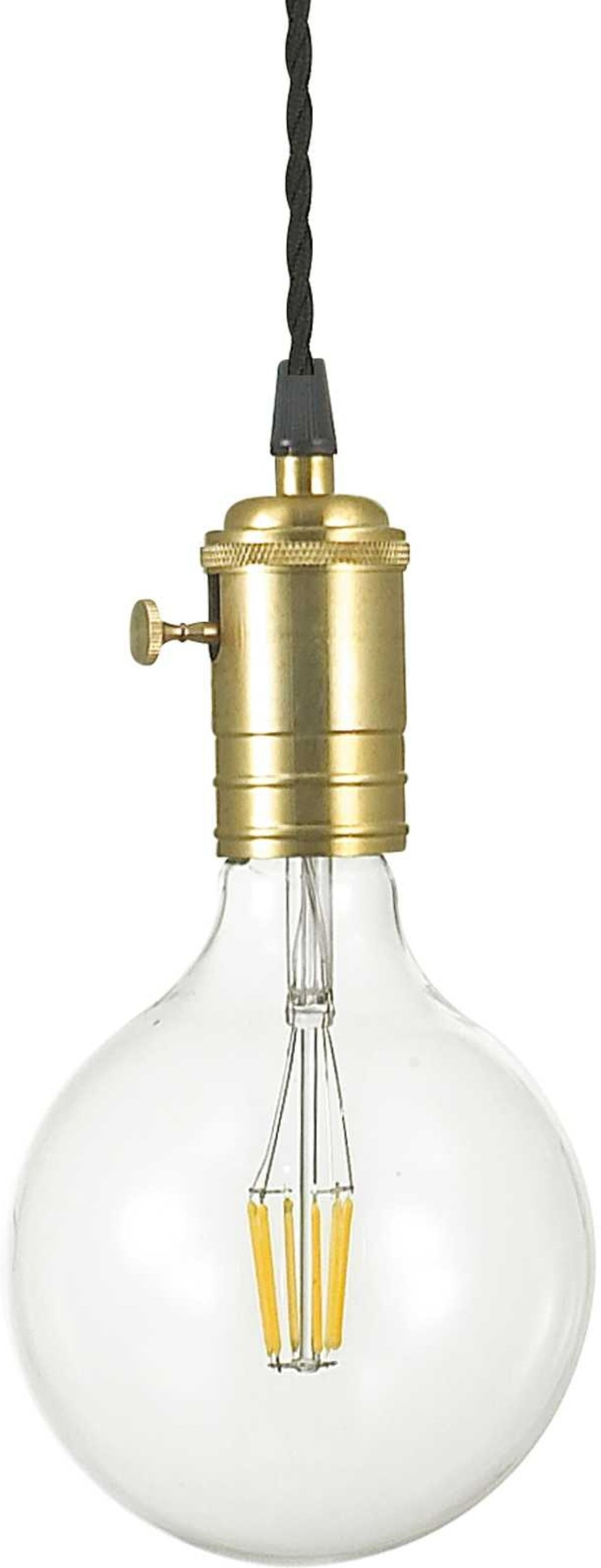 Pendellampe Ideal Lux Doc i Messing og Sort Metal