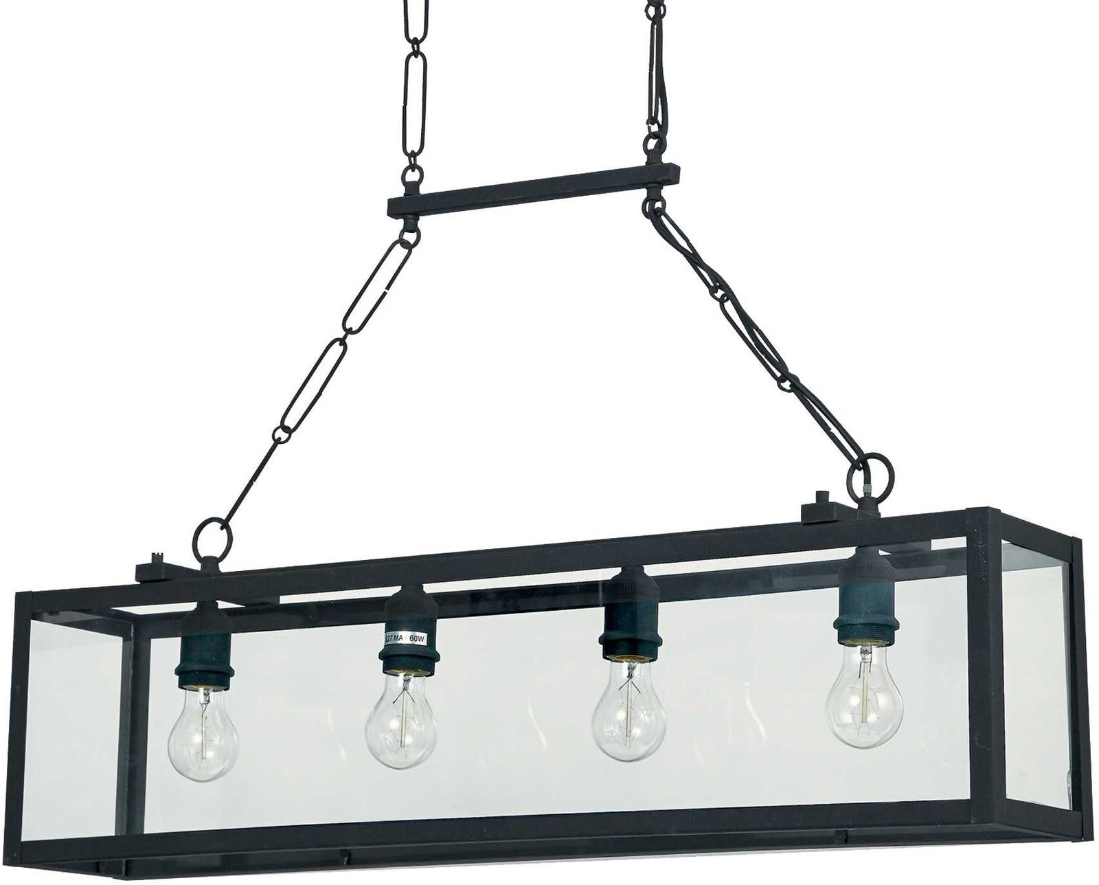 Pendellampe Ideal Lux Igor i Matsort Metal og Glas