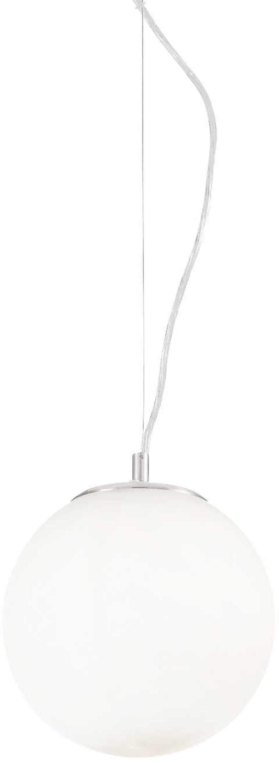 Pendellampe Ideal Lux Mapa Bianco   Hvidt Glas ø20 Cm Justerbar Højde