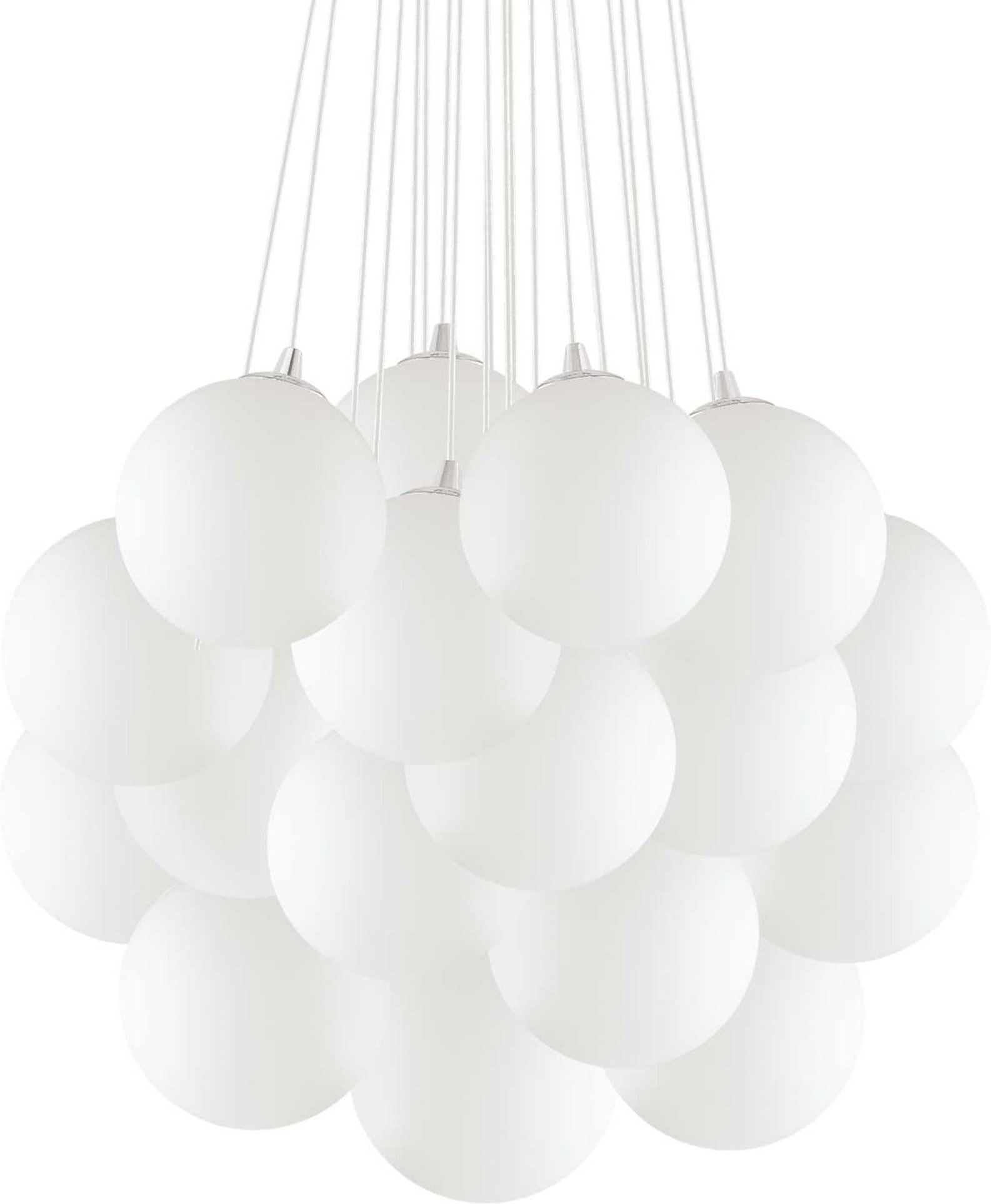 Pendellampe Ideal Lux Mapa Plus Ophængslampe Hvid ø800   H450-1300 Mm