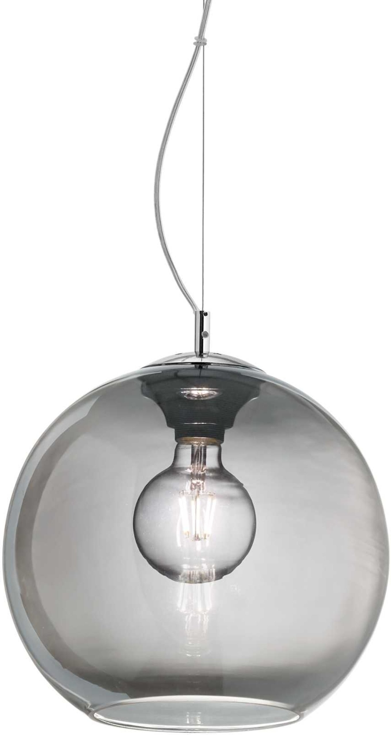 Elegant Pendellampe i Røgfarvet Glas og Krom - Black Friday!