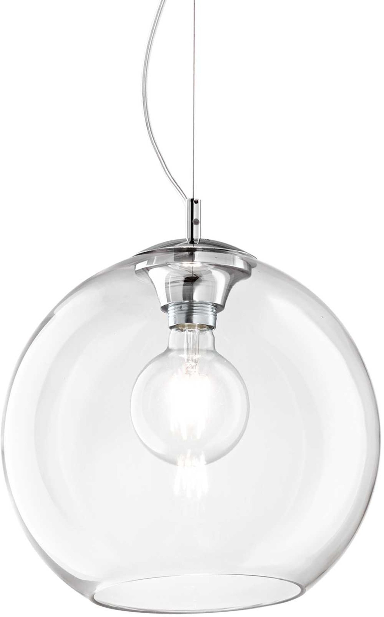 Elegant Pendellampe i Gennemsigtig Krom fra Ideal Lux