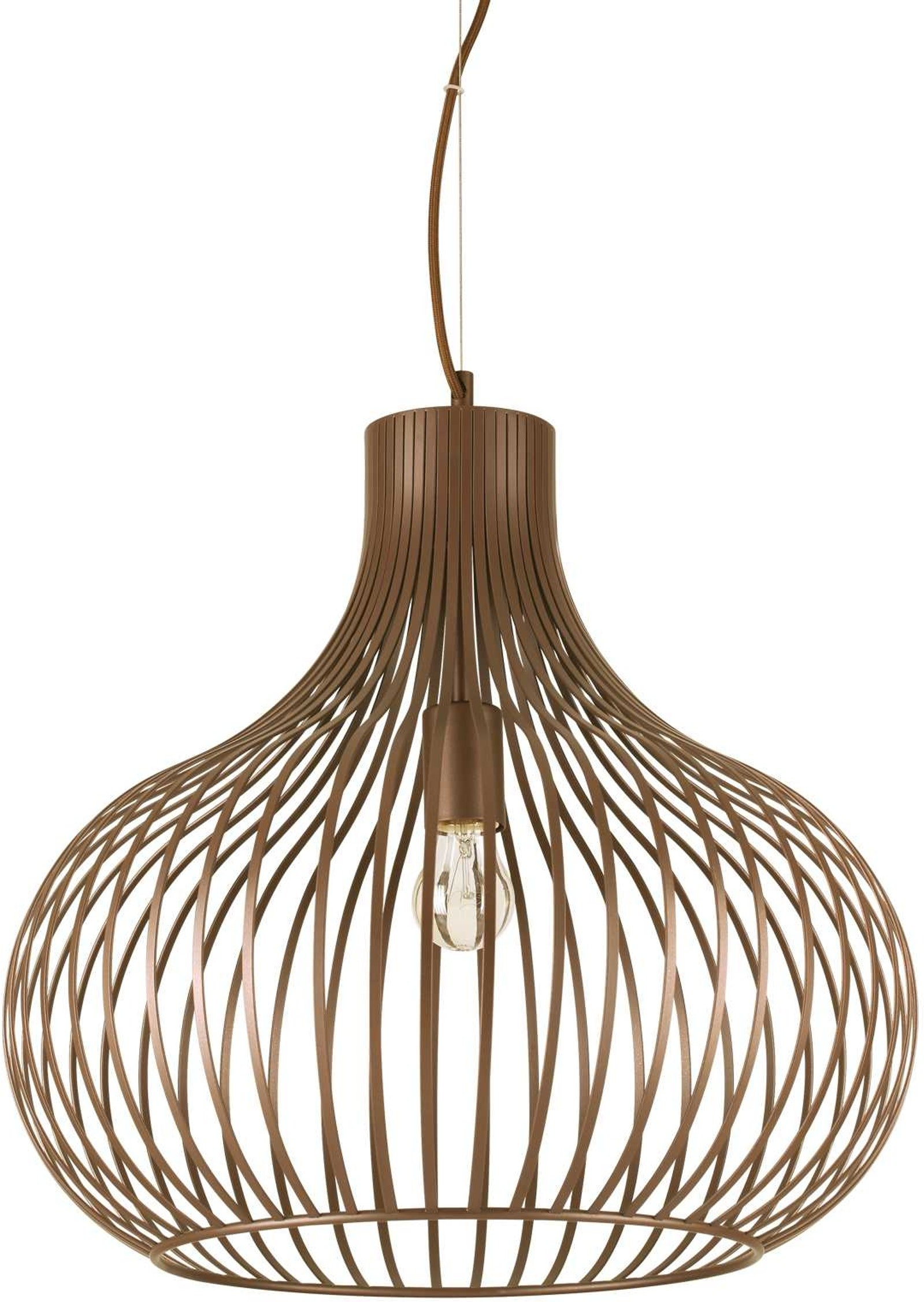 Pendellampe Ideal Lux Onion Ø47 cm - Kaffe Brun, Justérbar Højde