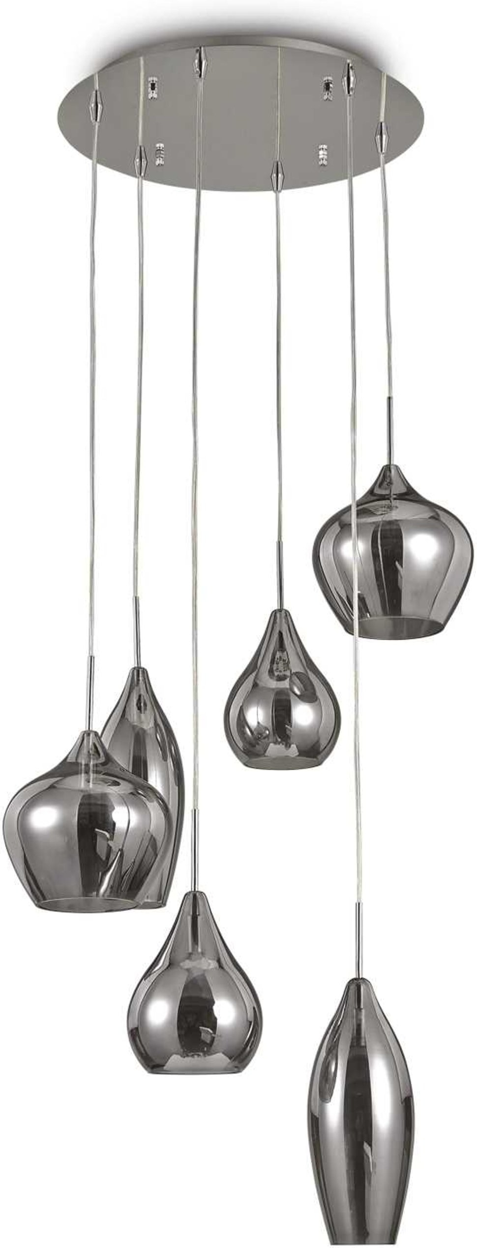 Pendellampe Ideal Lux Soft med røgfarvede skærme