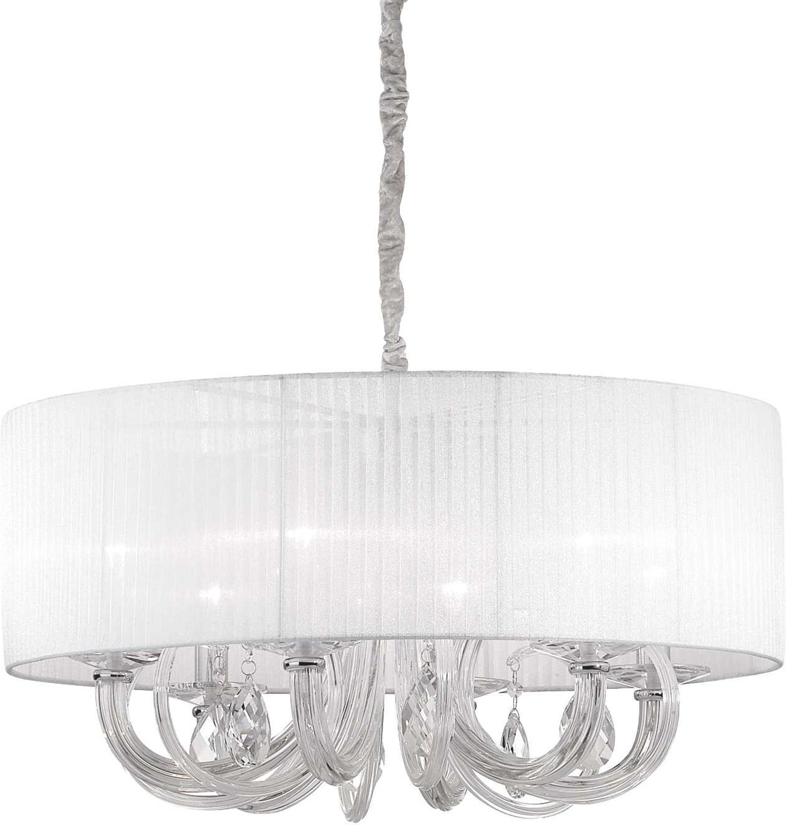 Elegant Pendellampe Ideal Lux Swan i Hvid Krom - Luksus Belysning