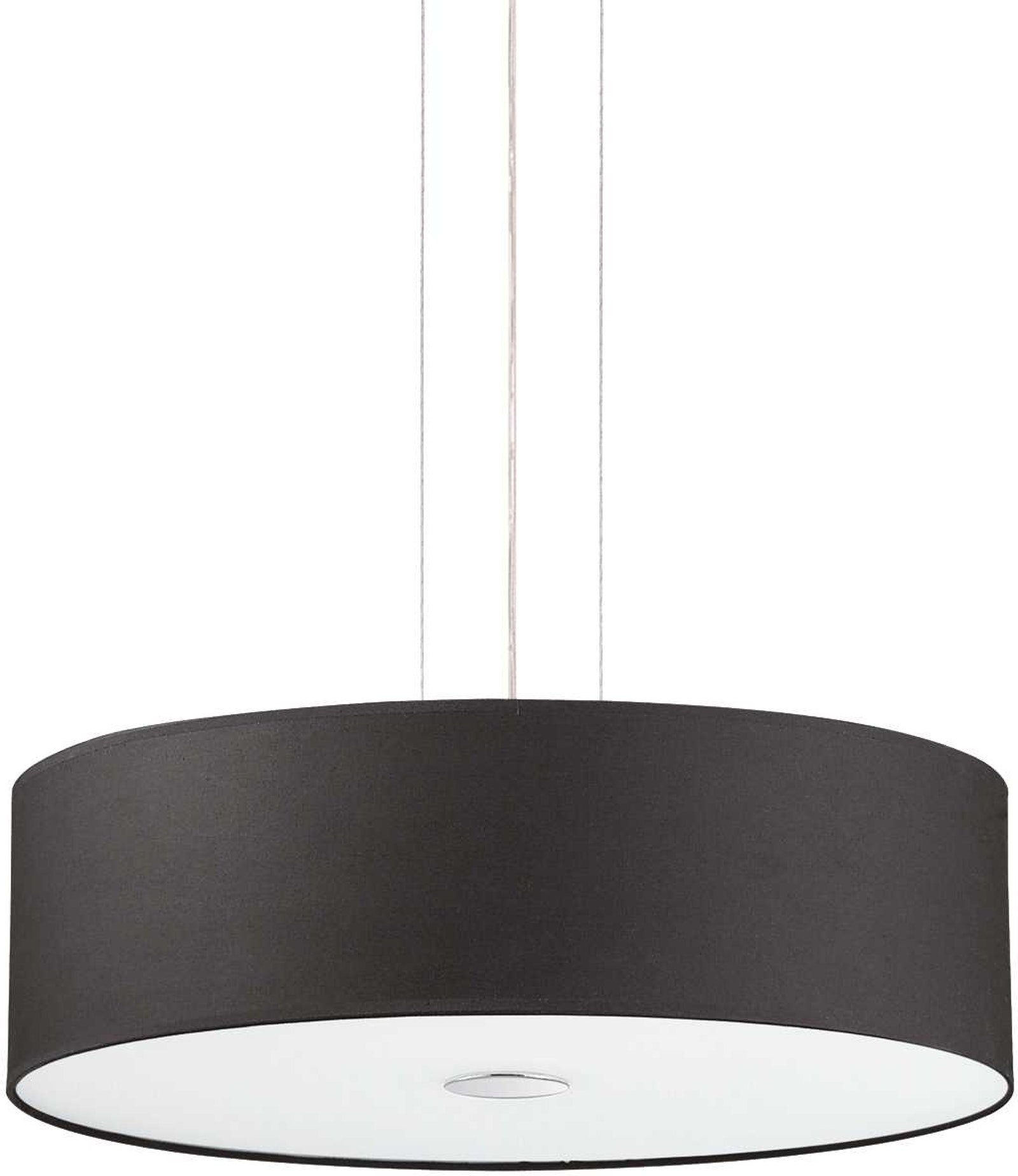 Pendellampe Ideal Lux Woody Ø50 cm – Sort Krom Elegance