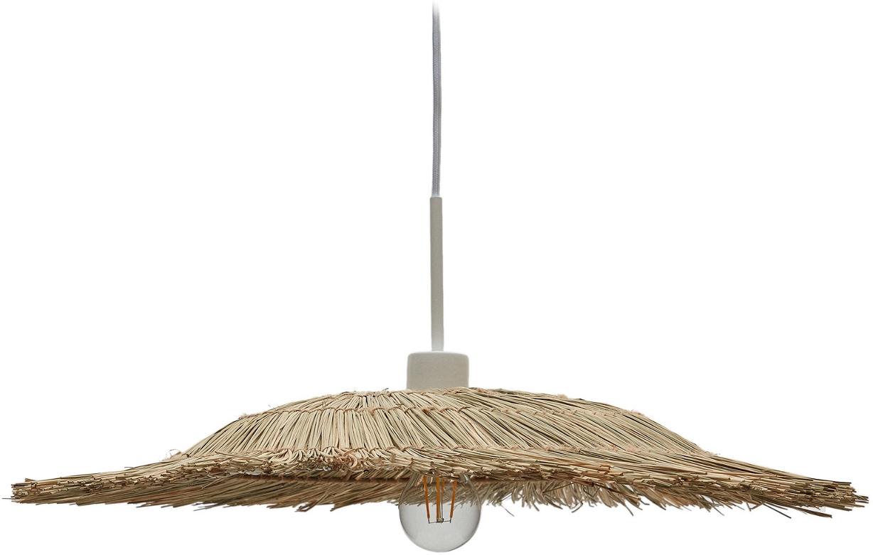 Pendellampe Kave Home Gualta Håndvævet Søgræs ø62 Cm Natur Rustik Kolonial