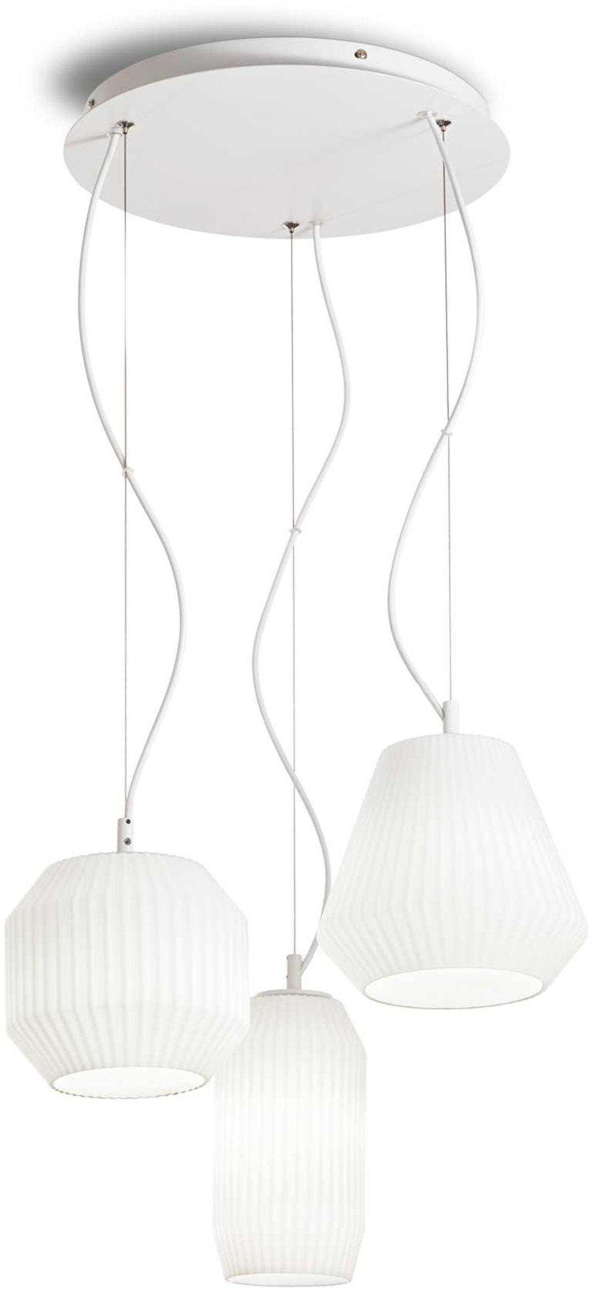 Elegant Pendellampe fra Ideal Lux Origami - Hvid Ø40 cm