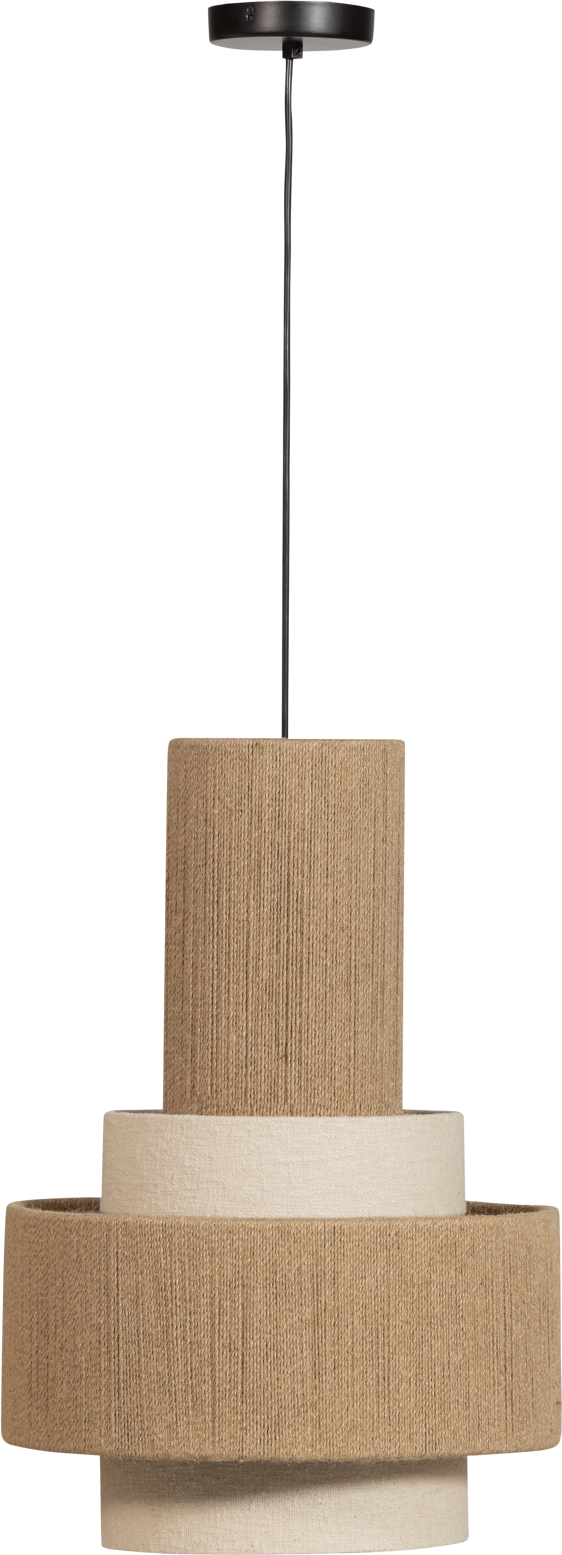 Pendellampe Woood Collection Pelle Natur H56ã ø38 Cm Dæmpbar Rebskærm