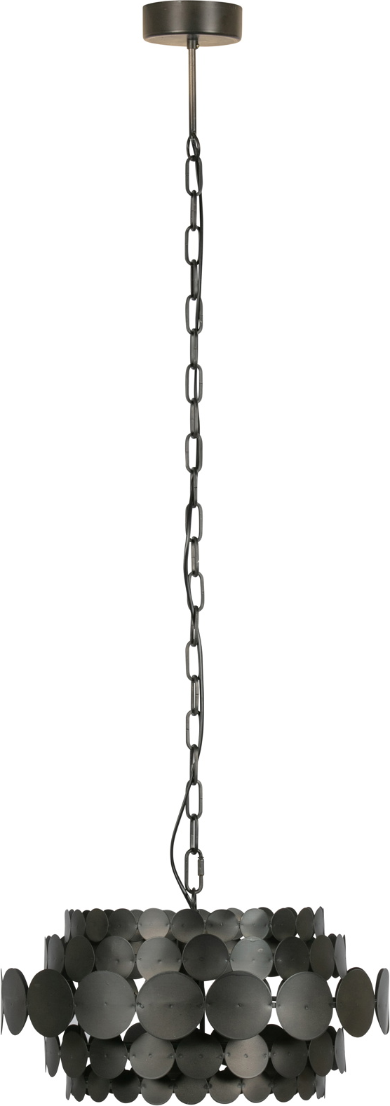 Pendellampe Woood Kaki Sort Jern ø46xh26 Cm Metalskærm E27
