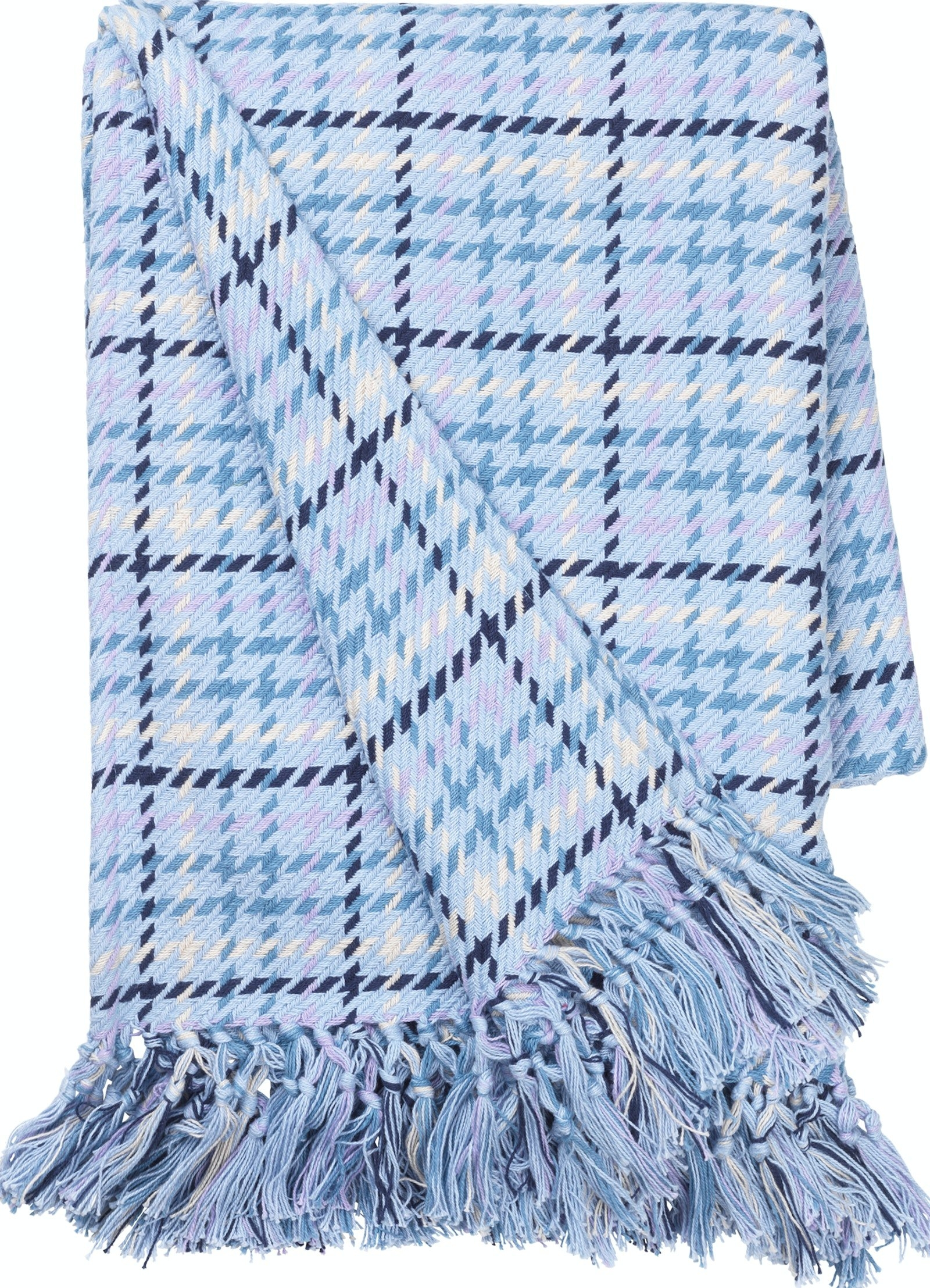Plaid Cozy Living Ida Bomuld 130ã 170 Cm Blå