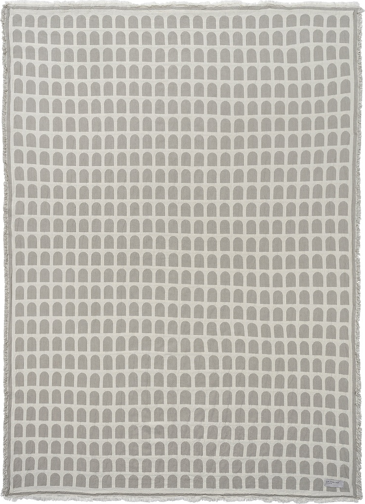 Plaid Tæppe Kristina Dam Arch Skandinavisk 100  Bomuld Off-white Beige