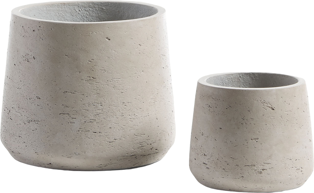 Moderne Cement Urtepotte Sæt - Beige fra Kave Home