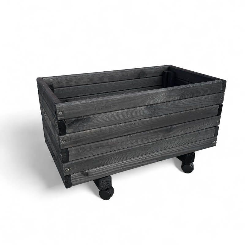 Plantekasse På Hjul 60   34   32 Cm Sort Træ