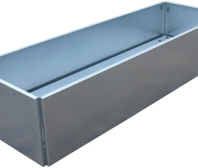 Plantekumme   Varmgalvaniseret Stål  120x40x25cm  Skjulte Hjul